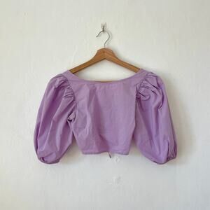 Djerf Avenue – Purple Open Back Cropped Cotton Candy Top